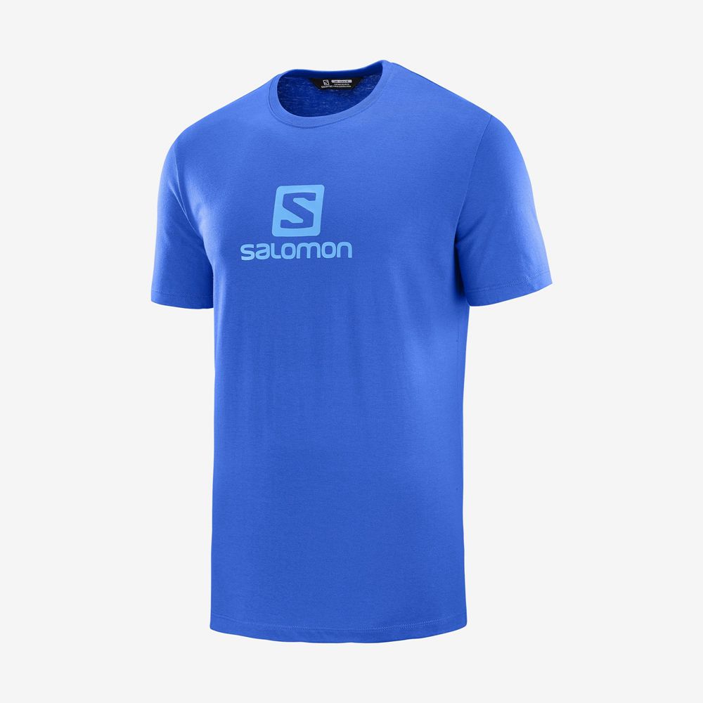 Salomon T-Shirts Herre Blå - SALOMON COTTON M (QZIBW-7236)